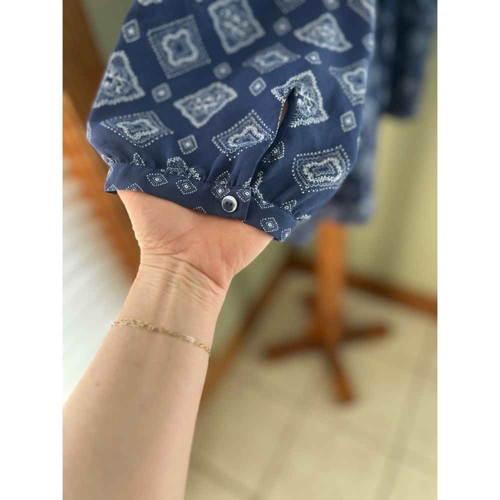NYDJ Blue Peasant Blouse - Picture 5 of 5